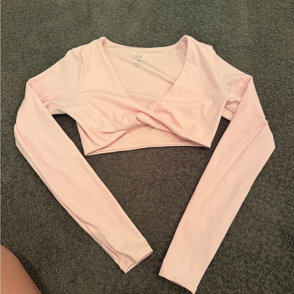 Pink Long Sleeve athletic Top